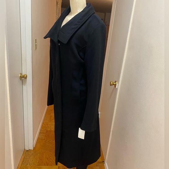NWT Cole Hann Women’s Signature Slick Belted Long Wool Blend Coat Size 12. - Picture 7 of 13